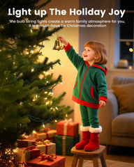 100 Count 25 Feet Cear Warm White Incandescent Bulb Mini String Lights for Christmas, Green Wire