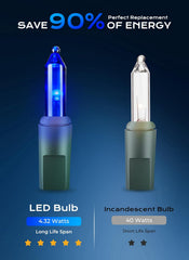33ft 100 Count Blue Incandescent Bulbs Mini String Lights for Christmas Xmas, Green Wire