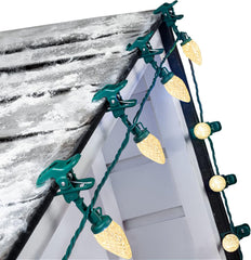 68 Feet C9 100 LED Christmas Strawberry String Lights with 100 Spring Clamps, Warm White