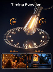 100FT 46+2 Shatterproof ST38 LED Bulbs Outdoor String Lights with Remote for Patio, 3 Modes