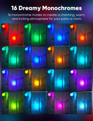 RGB & Multicolor Mini Globe Fairy String Lights for Valentine's Day Engagement Dating, Plug in, 8 Modes with Remote