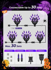100Ct 20Ft Plug in Purple LED Halloween String Lights for Halloween Party Decor