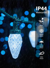 81 Feet 100 LED C9 Christmas String Lights with Timer & 8 Lighting Mode, Pure White