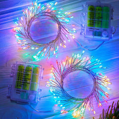 2 Pack 5ft 60LED Battery Operated Twinkle String Lights for DIY Wreath Home Wedding, Multicolor