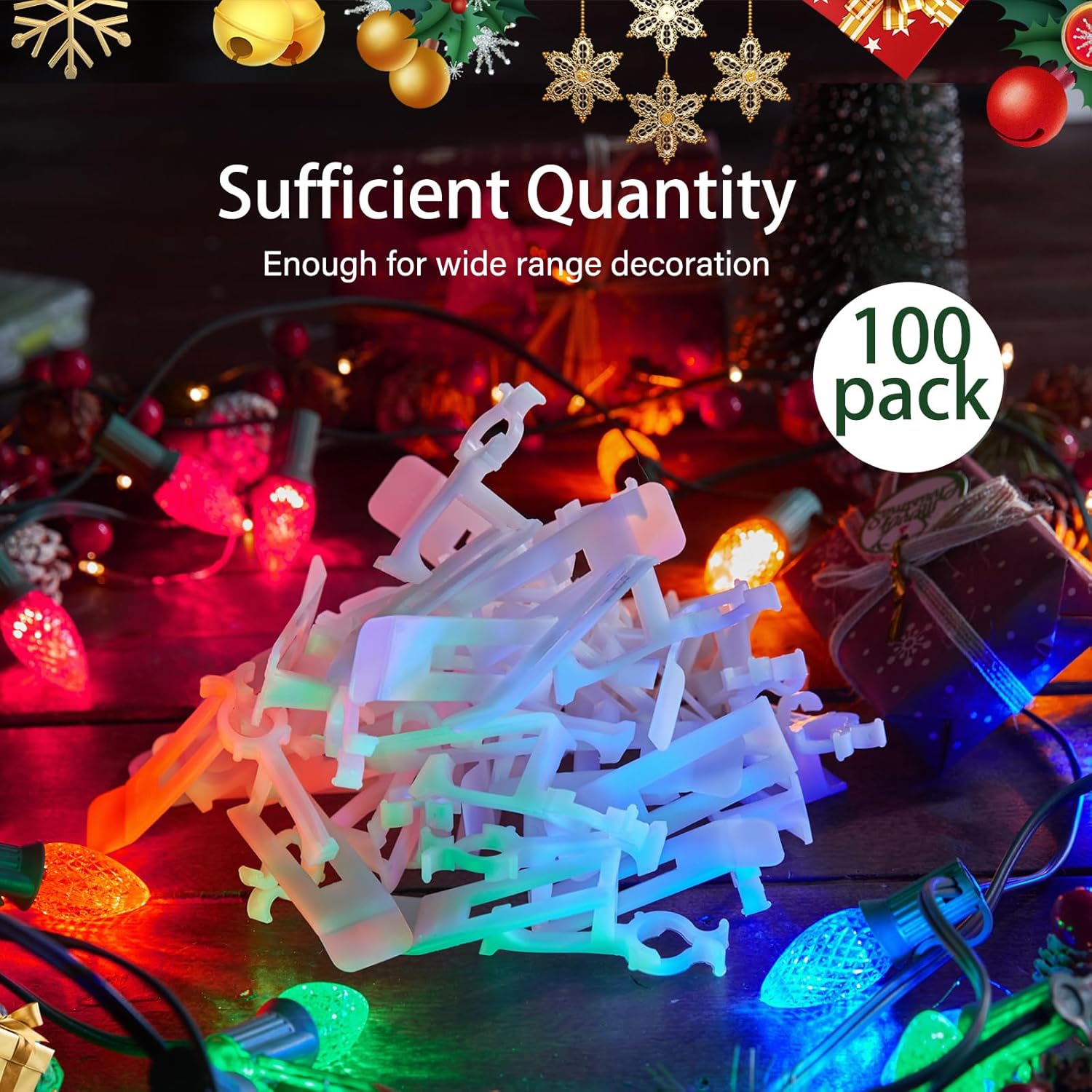 100/200/400 Pack All-in-One Christmas Light Clips for C7 C9 Christmas String Lights