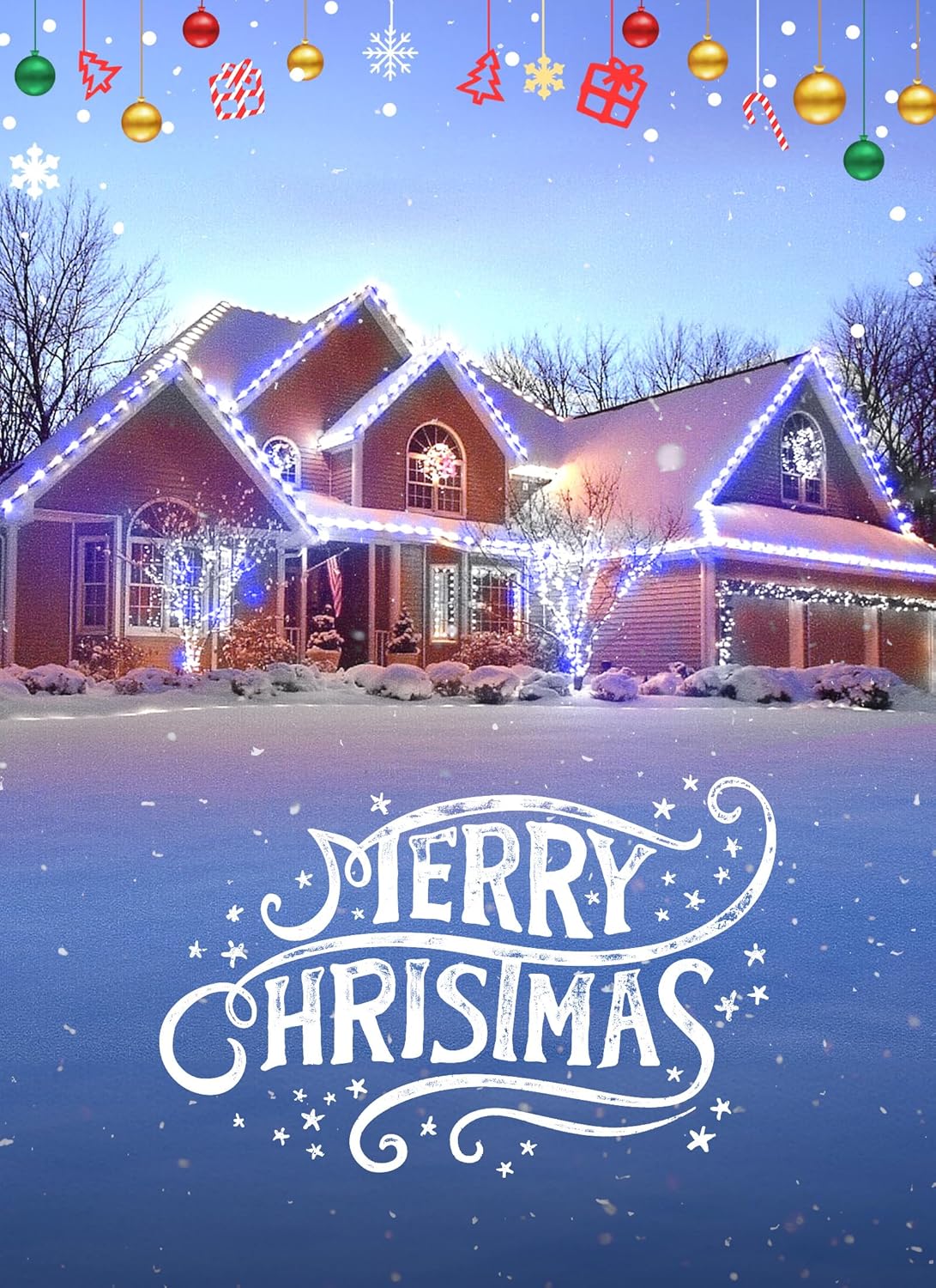 68 Feet C9 100 LED Christmas Strawberry String Lights with 100 Spring Clamps, Blue & Pure White