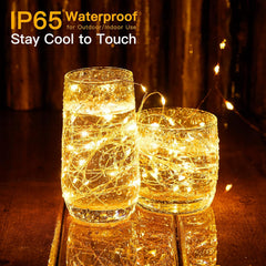 72 Ft 200 LED Plug in Copper Wire Twinkle String Lights for Bedroom Party Christmas Tree, Warm White