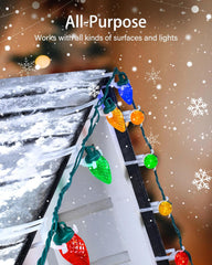100/200/400 Pack All-in-One Christmas Light Clips for C7 C9 Christmas String Lights