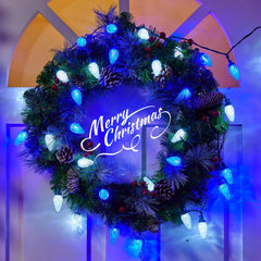 81 Feet 100 LED C9 Christmas String Lights with Timer & 8 Lighting Mode, Blue & Pure White