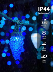 81 Feet 100 LED C9 Christmas String Lights with Timer & 8 Lighting Mode, Blue & Pure White