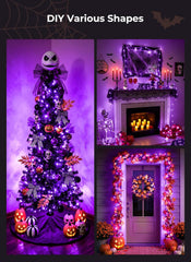 33Ft 100 LED Plug In Copper Wire Fairy Lights with Remote and Timer, Purple