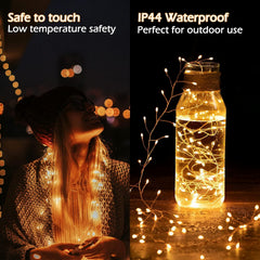 10Feet 200 Led Starry Cluster Fairy Lights Plug in for Christmas Tree Wreath Wedding Bedroom