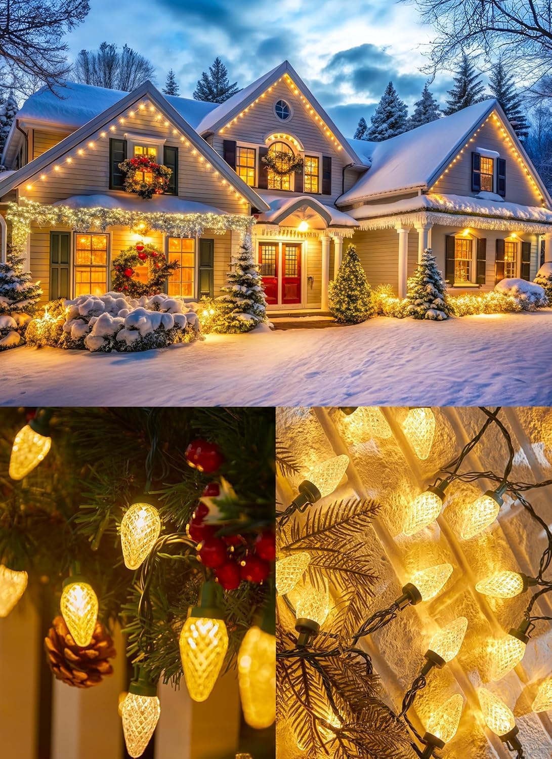 81 Feet 100 LED C9 Christmas String Lights with Timer & 8 Lighting Mode, Warm White