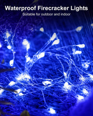 5ft 60LED Battery Operated Firecracker Twinkle String Fairy Lights for Christmas Party, Blue
