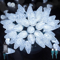 81 Feet 100 LED C9 Christmas String Lights with Timer & 8 Lighting Mode, Pure White
