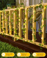 Vine Fairy Lights Battery Operated: 21ft 60 LED Green Pothos Garland Light