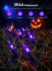 100Ct 20Ft Plug in Purple LED Halloween String Lights for Halloween Party Decor