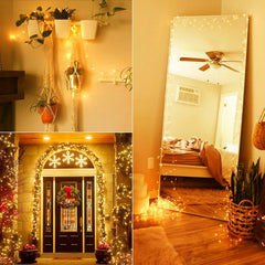 72 Ft 200 LED Plug in Copper Wire Twinkle String Lights for Bedroom Party Christmas Tree, Warm White