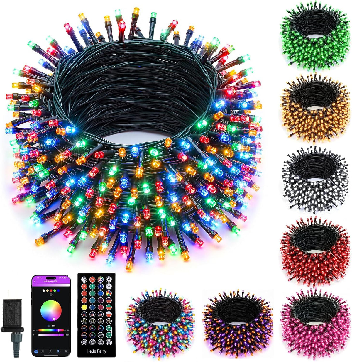 82FT 250LED Smart RGB String Lights for Halloween Christmas, App Controlled, Dimmable, Waterproof