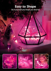 33Feet 100 LEDs USB Plug in Twinkle String Lights with Remote and Timer for Valentine's Day, Pink