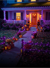 100Ct 20Ft Plug in Purple LED Halloween String Lights for Halloween Party Decor