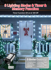 81 Feet 100 LED C9 Christmas String Lights with Timer & 8 Lighting Mode, Pure White