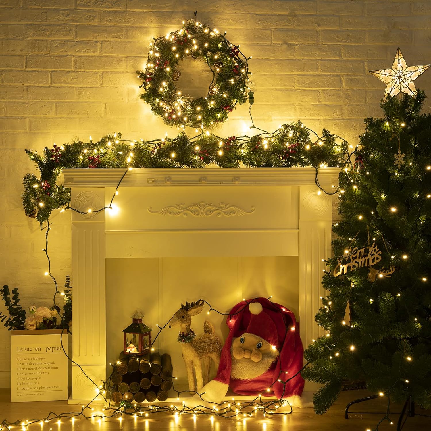 28 Feet 100LEDs Warm White Mini LED String Lights for Christmas