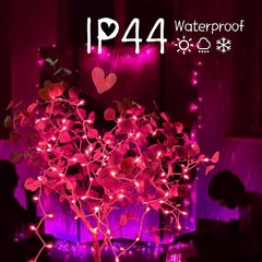 25ft 100 Count Pink Incandescent Bulb Mini String Lights for Christmas Valentine's Day, White Wire