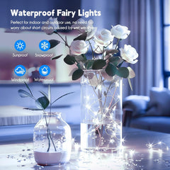 66Ft 200 Led Plug in Firefly String Lights for Bedroom Christmas Tree Wedding, Pure White