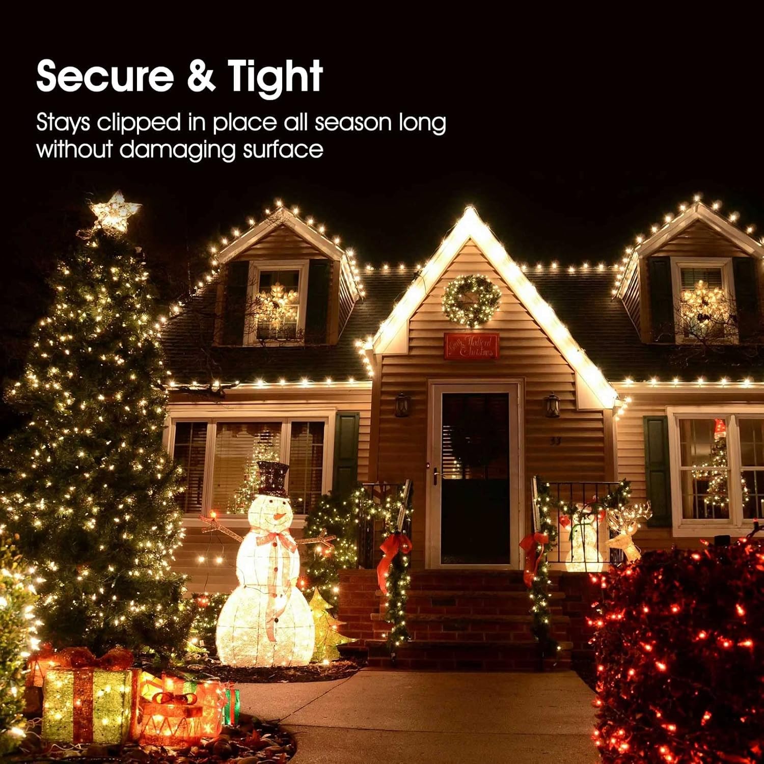 68 Feet C9 100 LED Christmas Strawberry String Lights with 100 Spring Clamps, Warm White