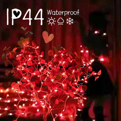 25ft 100 Count Red Incandescent Bulb Mini String Lights for Christmas Valentine's Day, White Wire