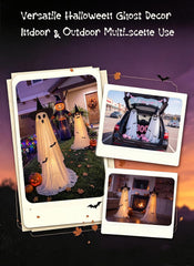 2 Pack Outdoor Waterproof Battery Operated Light Up Halloween 2 Witch Hat Ghost Decorations