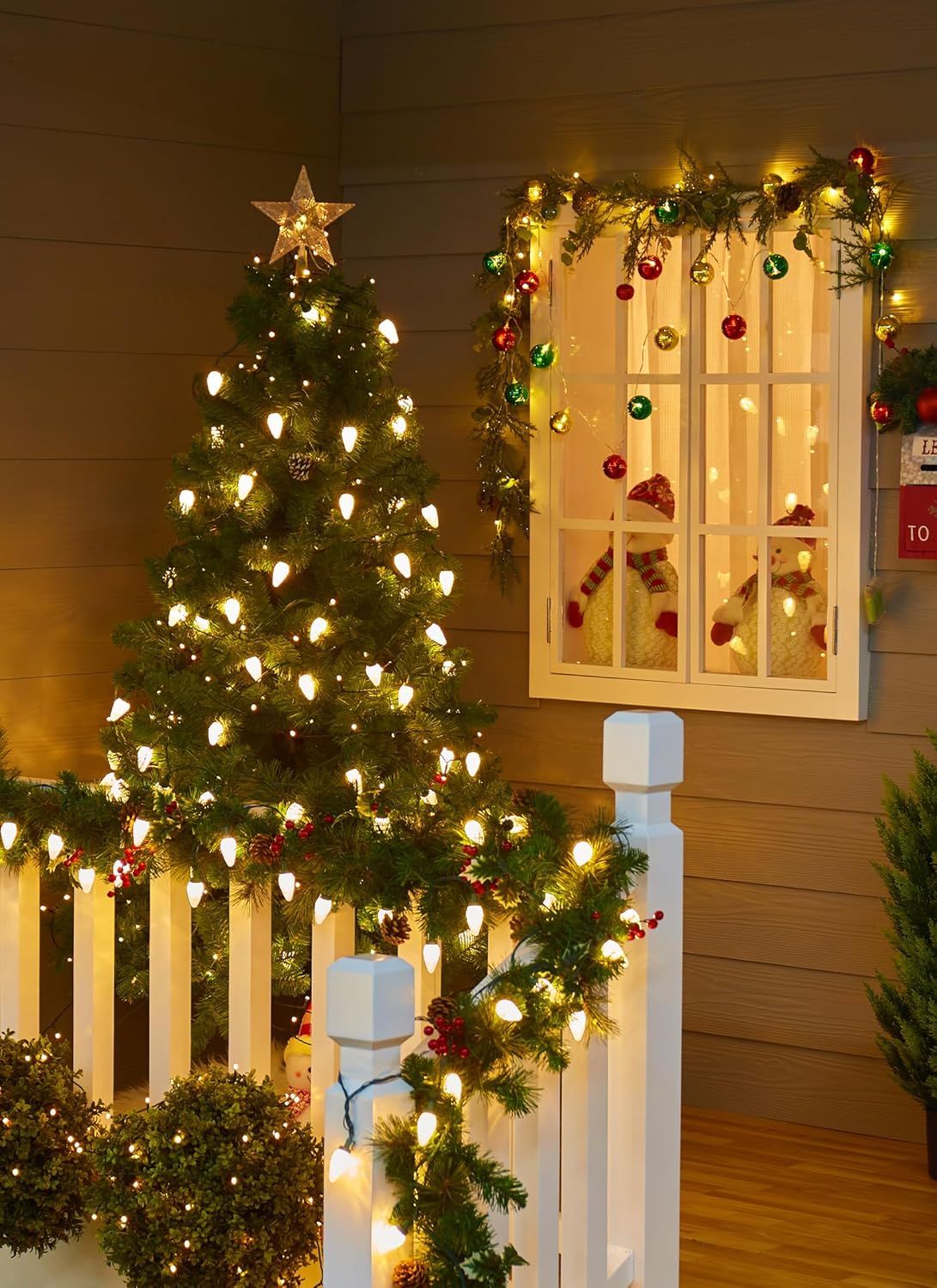 81 Feet 100 LED C9 Christmas String Lights with Timer & 8 Lighting Mode, Warm White
