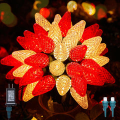 81 Feet 100 LED C9 Christmas String Lights with Timer & 8 Lighting Mode, Red & Warm White