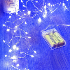 5ft 60LED Battery Operated Firecracker Twinkle String Fairy Lights for Christmas Party, Blue