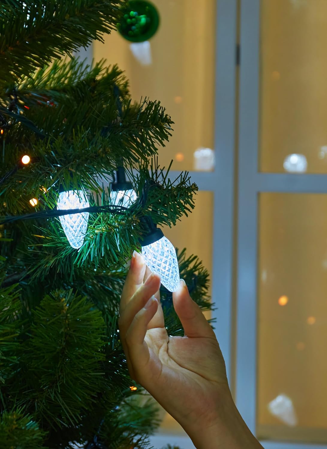 81 Feet 100 LED C9 Christmas String Lights with Timer & 8 Lighting Mode, Pure White