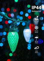 81 Feet 100 LED C9 Christmas String Lights with Timer & 8 Lighting Mode, Red & Green & Pure White