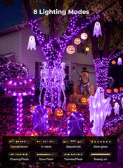 33Ft 100 LED Plug In Copper Wire Fairy Lights with Remote and Timer, Purple