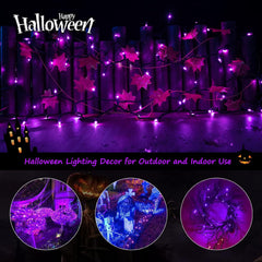 100 Count 20 Feet Incandescent Bulb Mini Lights for Halloween Party Festival Decoration, Purple
