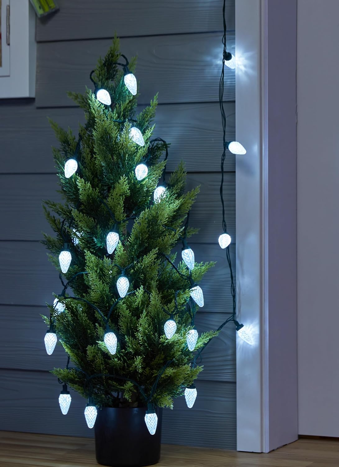 81 Feet 100 LED C9 Christmas String Lights with Timer & 8 Lighting Mode, Pure White