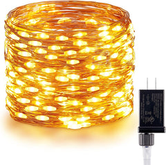 72 Ft 200 LED Plug in Copper Wire Twinkle String Lights for Bedroom Party Christmas Tree, Warm White