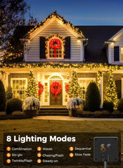 Solar Powered 40 FT 100 LED Outdoor IP65 Waterproof String Lights, Warm White
