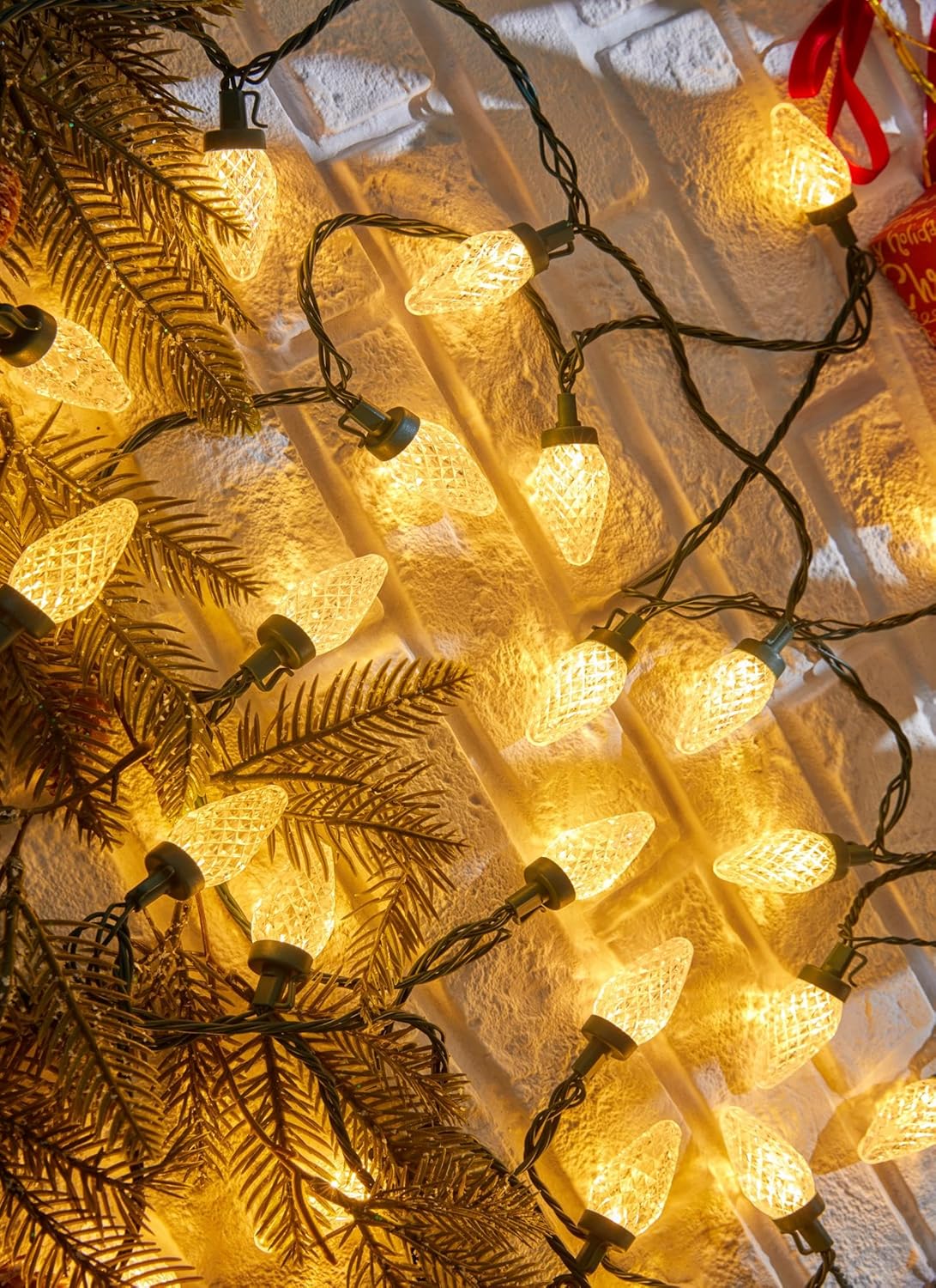 81 Feet 100 LED C9 Christmas String Lights with Timer & 8 Lighting Mode, Warm White
