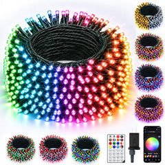 66FT 200 LED Smart RGB+W Christmas String Lights, Color Changing, App & Remote, Indoor Outdoor