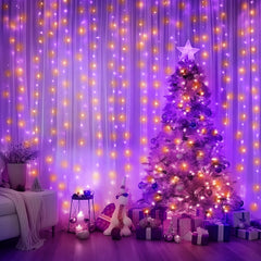 Minetom Halloween Curtain Lights, 300 LEDs Twinkle Fairy Lights, 8 Modes