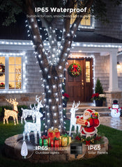 Minetom C6 Solar Christmas Lights Outdoor, 50 LEDs Waterproof String Lights