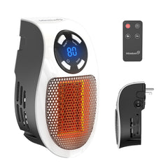 450W Wall Outlet Space Heater with Remote, Adjustable Thermostat, Timer & LED Display